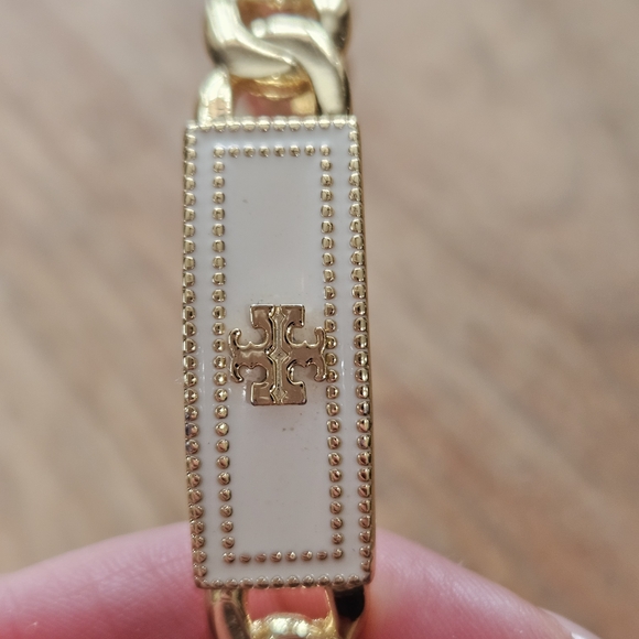 Tory Burch Gold and Cream Enamel Bracelet - Picture 3 of 8